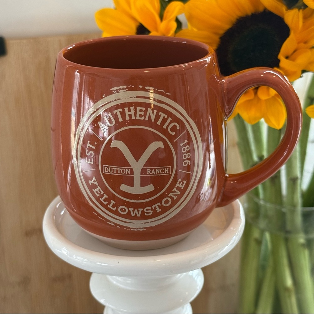 NWT Silver Buffalo Authentic Dutton Ranch Mug - Rust Orange Ceramic 16 oz